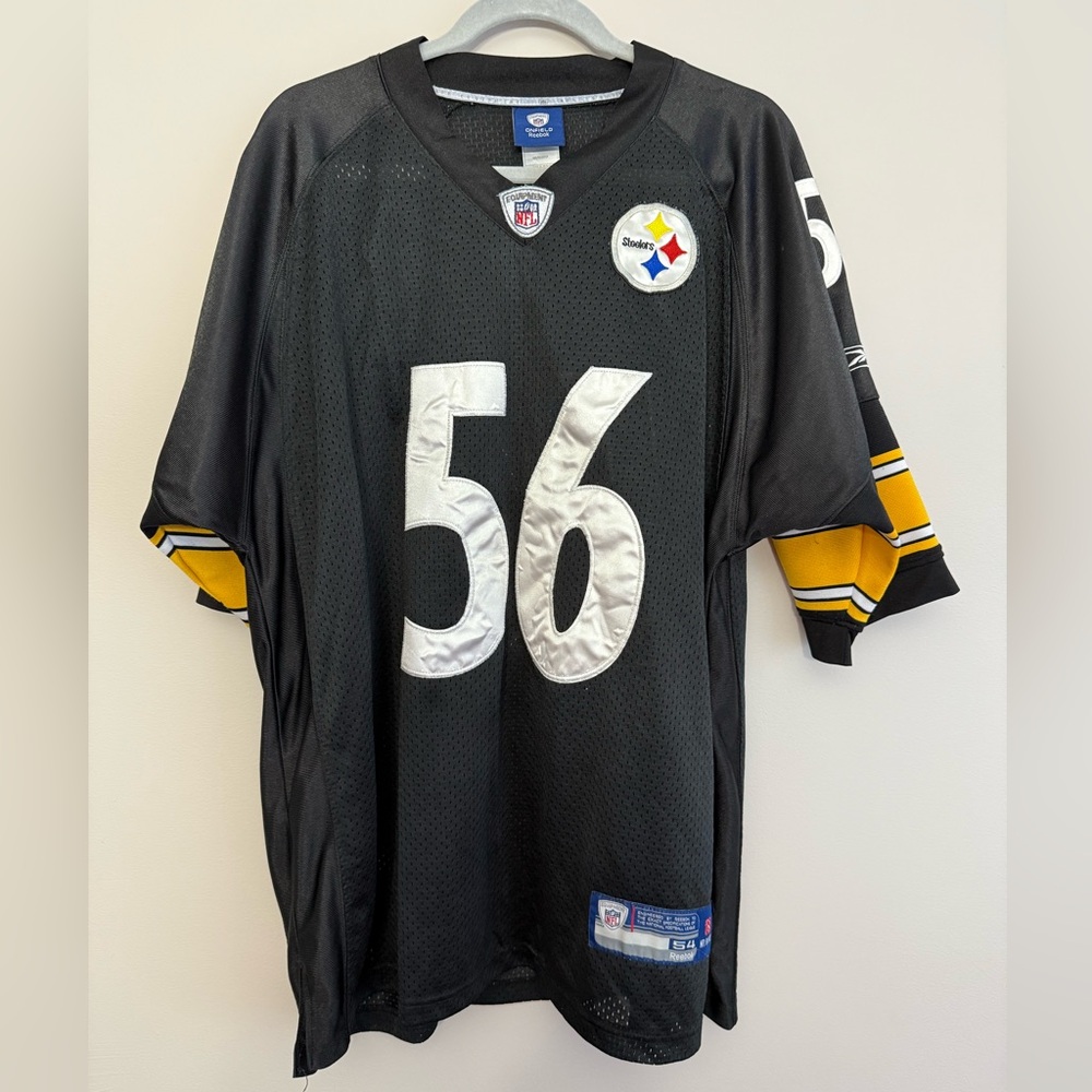 Reebok Pittsburgh Steelers LaMarr Woodley on Field NFL Jersey Size 54